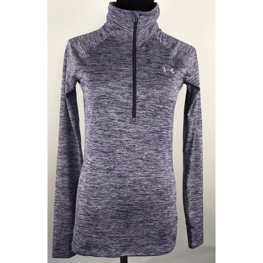 Under Armour Top 1/2 Zip Semi Fitted All Season Gear Space Dye Women's Purple XS